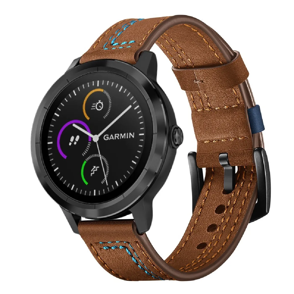 Générique Marron Bracelet Cuir Pour Garmin Vivoactive3