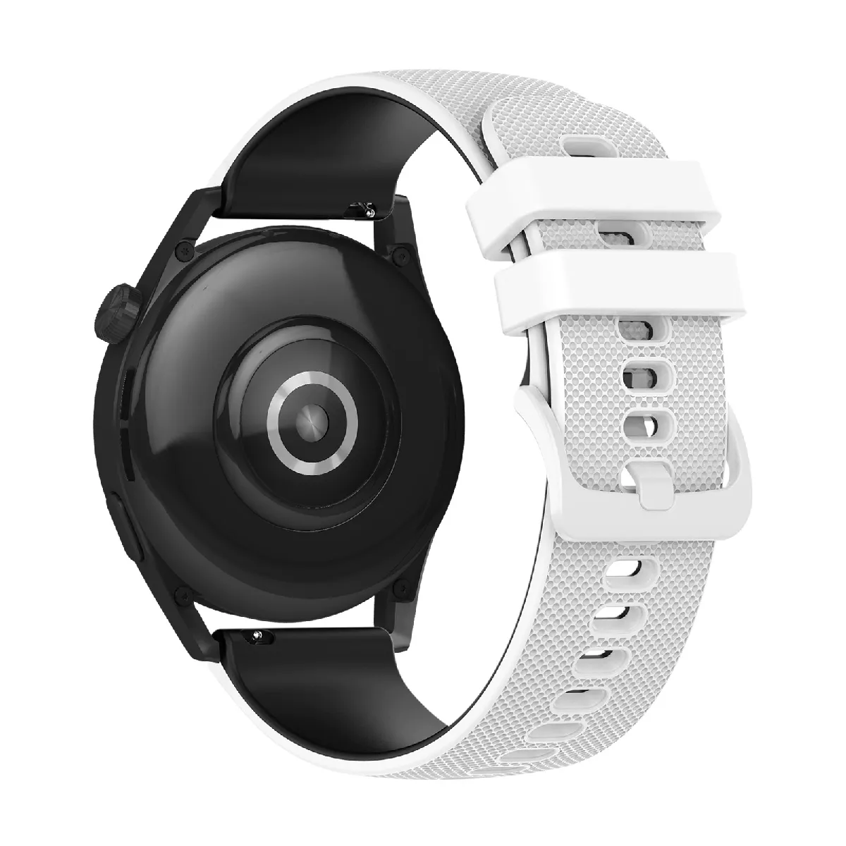 Avizar Blanc/Noir Bracelet Pour Huawei Watch Gt3 46Mm Silicone Bicolore Texturé