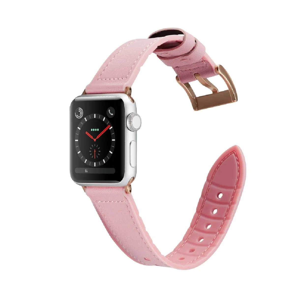 Générique Rose Bracelet De Montre En Polyuréthane Pour Apple Watch Series 3 - 42 Mm