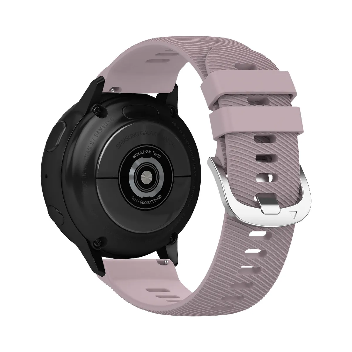Avizar Gris Bracelet Pour Samsung Galaxy Watch Active 2 40Mm Silicone Texturé Lavande