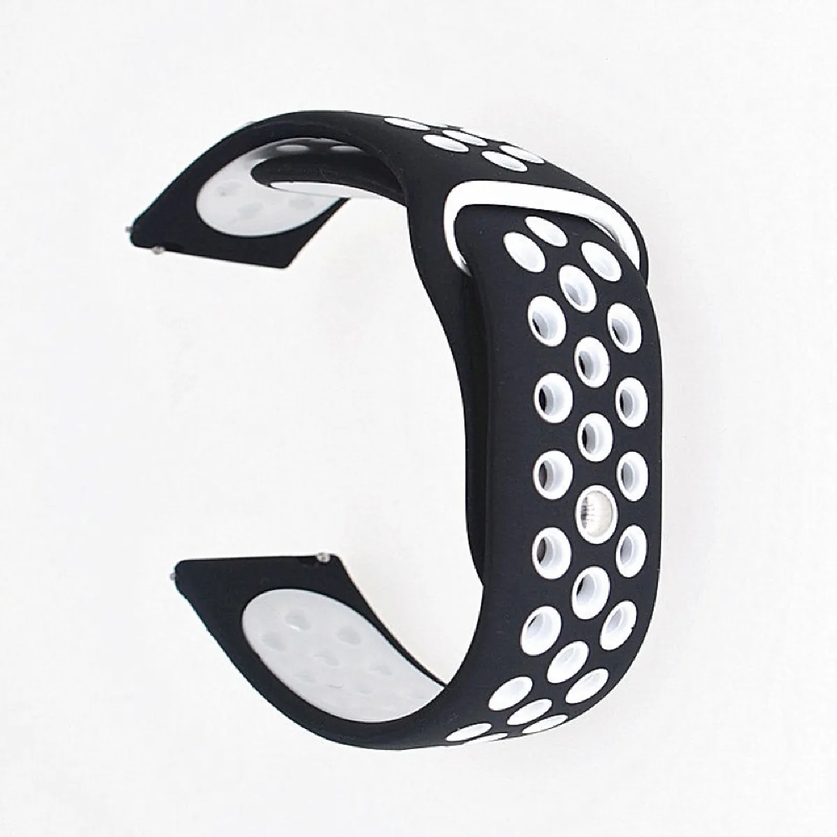 Générique Noir/Blanc Bracelet En Silicone Pour Samsung Galaxy Watch Active - Et