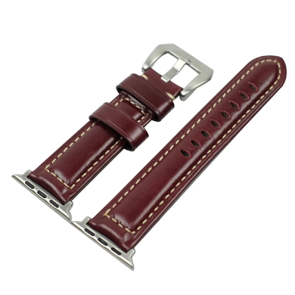 Générique Bracelet En Polyuréthane Pour Apple Watch Series 3 - 42 Mm - Bordeaux