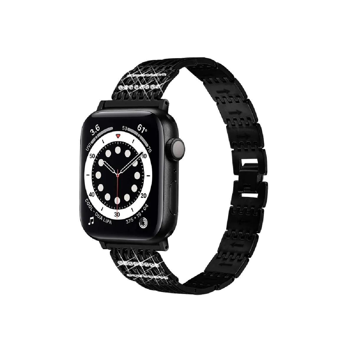 AVIZAR Eko Bracelet pour Apple Watch 42/44/45mm - Strass Noir
