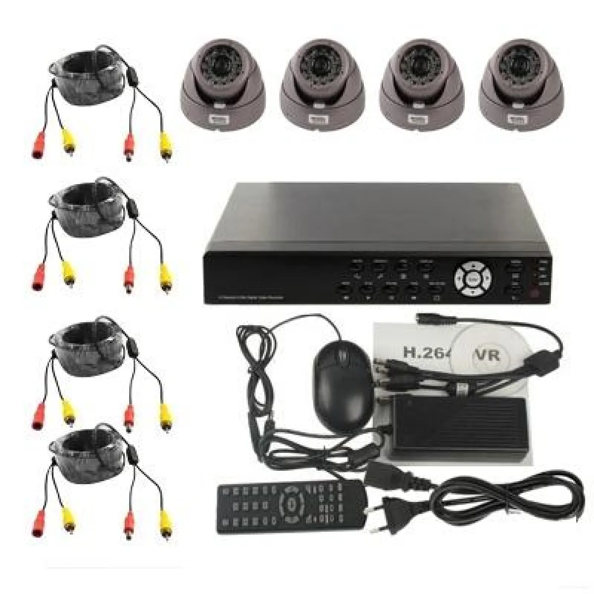 Yonis Kit Vidéo Surveillance 4 Caméras 1 3 Sharp Ccd 420 Tvl + Enregistreur Numérique - Image 1