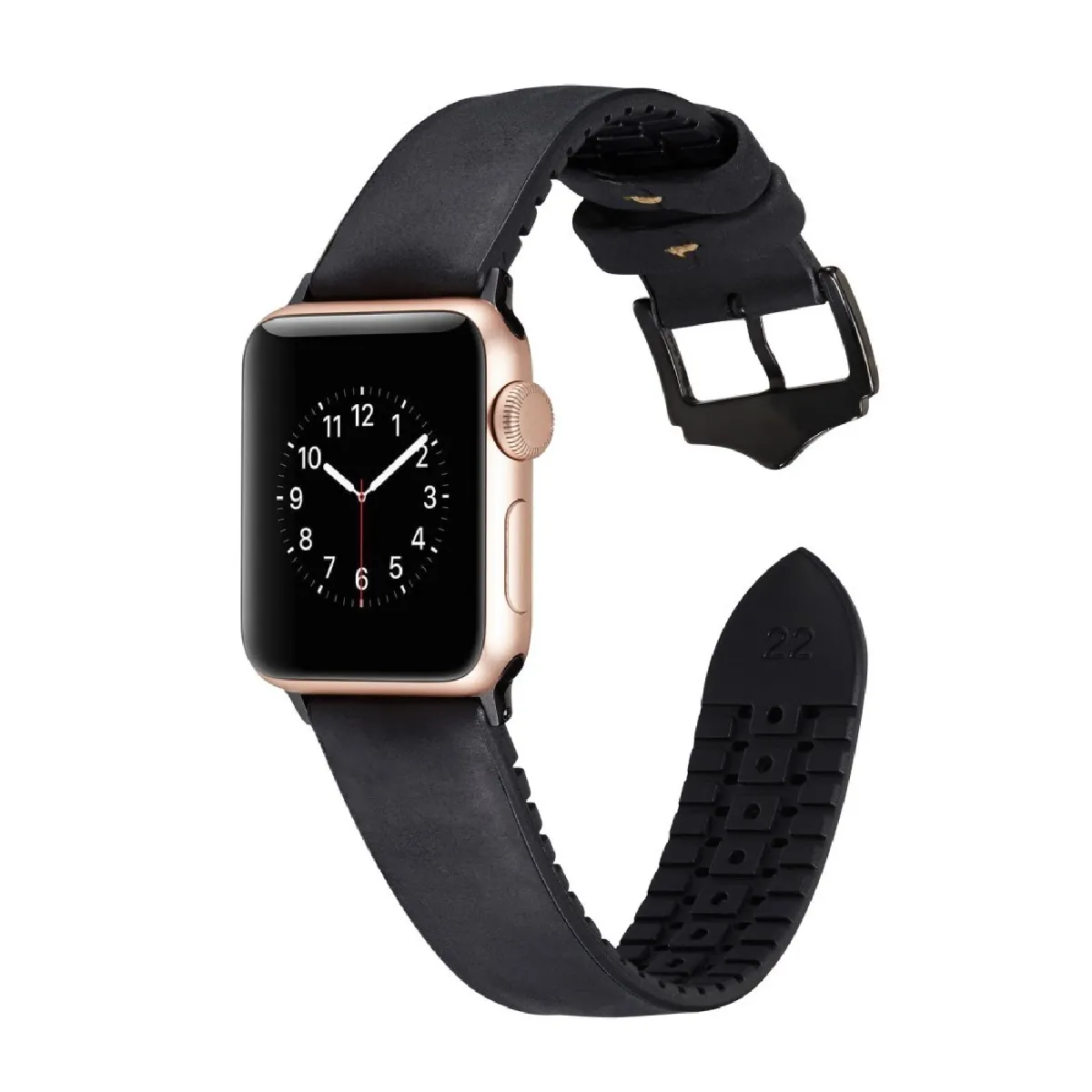 Générique Noir Bracelet En Polyuréthane Pour Apple Watch Series 3 - 38 Mm