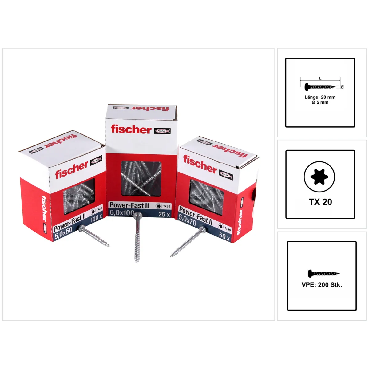 Fischer Vis pour panneaux Power Fast II 4 5x40 mm - vue 9