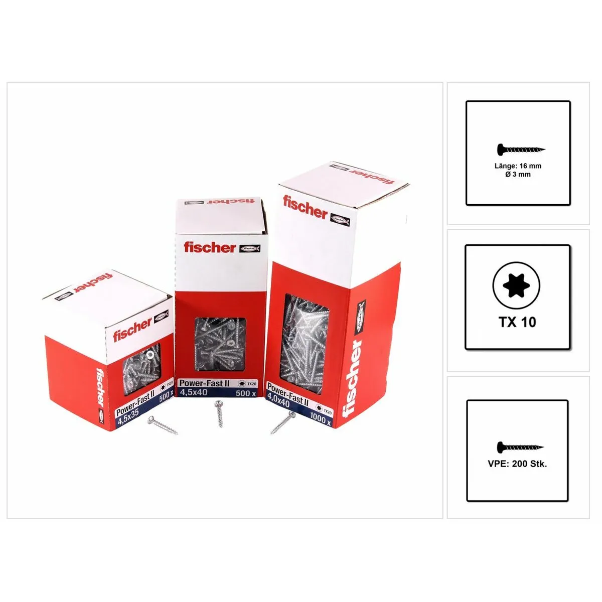 Fischer Bleu Vis Agglom. Power-Fast Ii 3,0X16