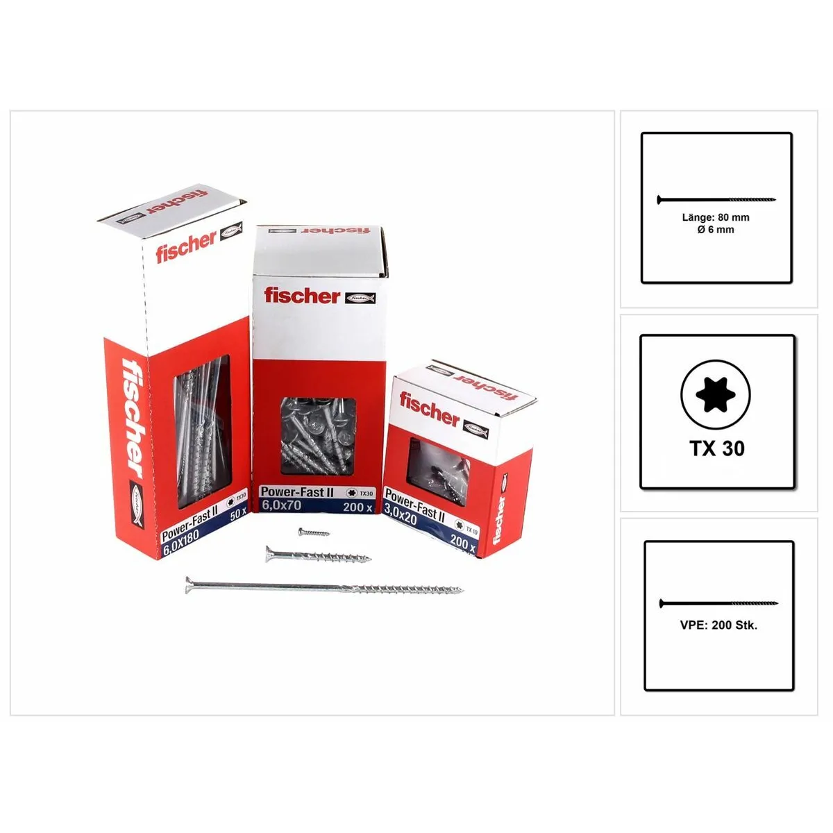Fischer Vis Power Fast II 6.0x80 mm