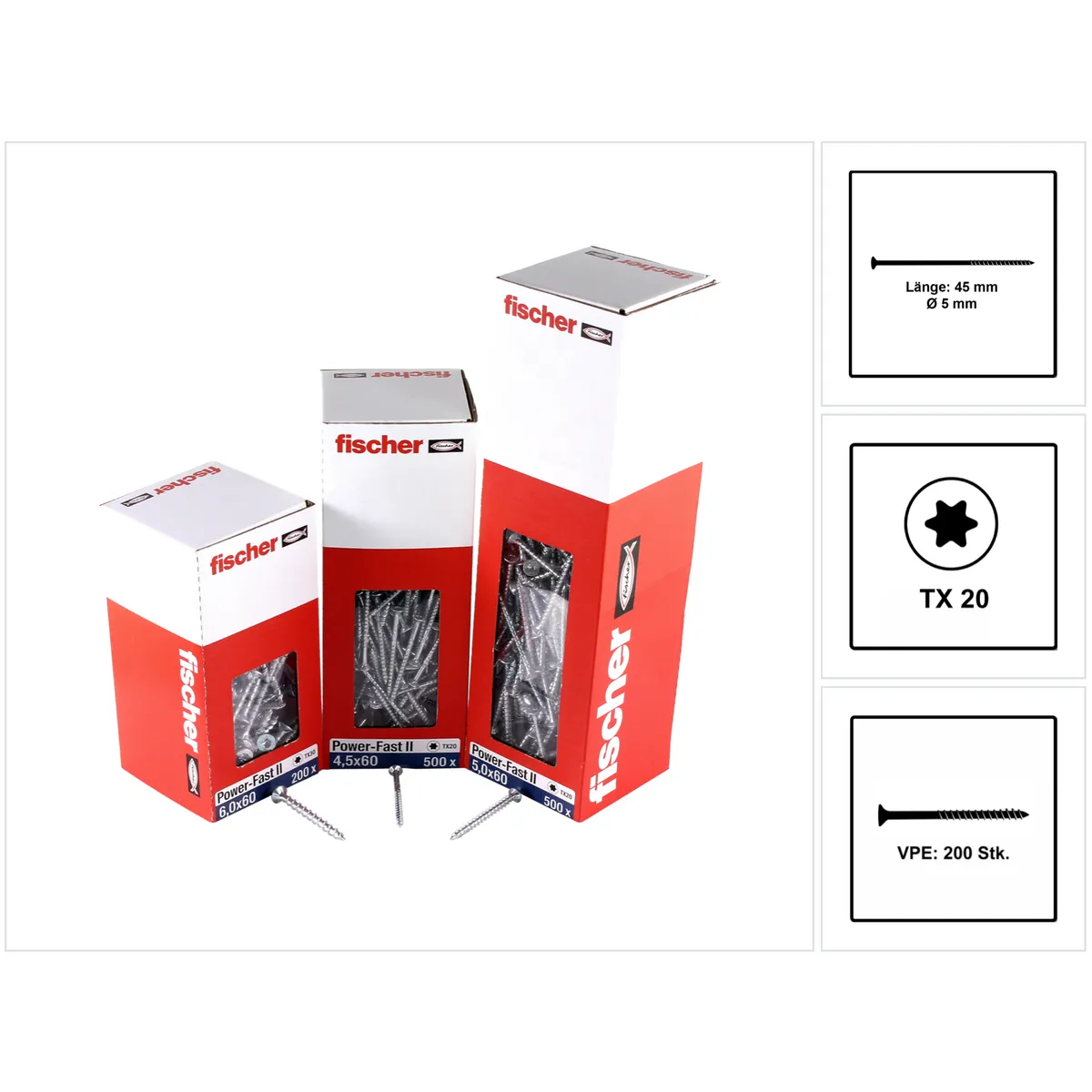 FISCHER Vis Power-Fast II 5,0x45mm