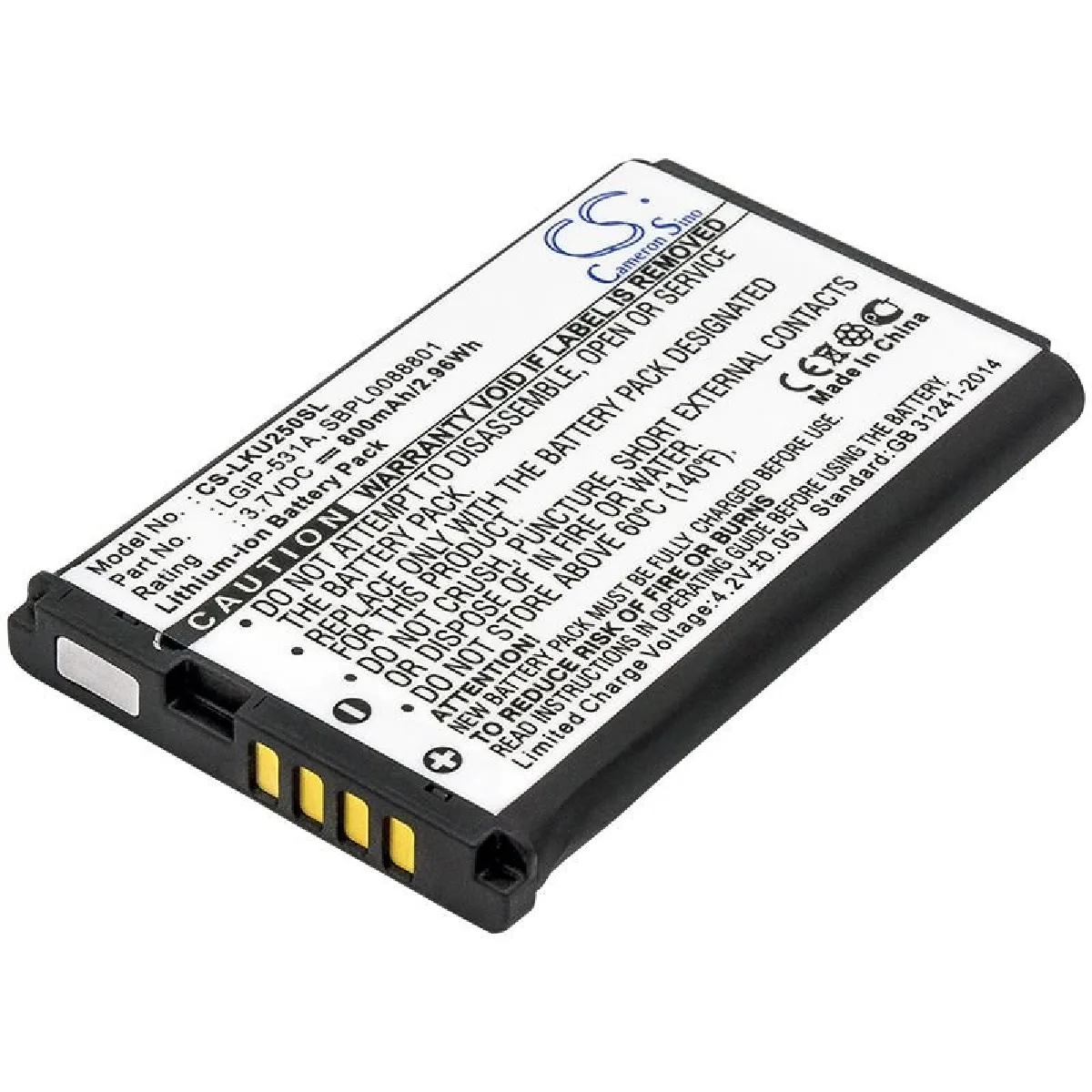 LG Batterie Rechargeable Lithium IP-531A pour TV Audio TELEPHONIE - EAC61700201
