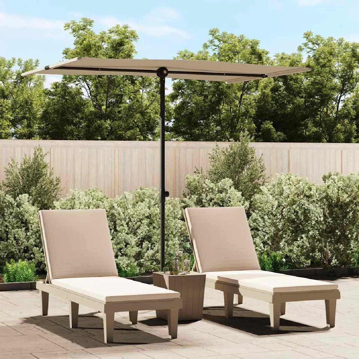 vidaXL Parasol de Jardin avec Mât en Aluminium Pare soleil de Patio Abri de Soleil Parasol de Terrasse Extérieur 2x1 5 47338 - vue 2