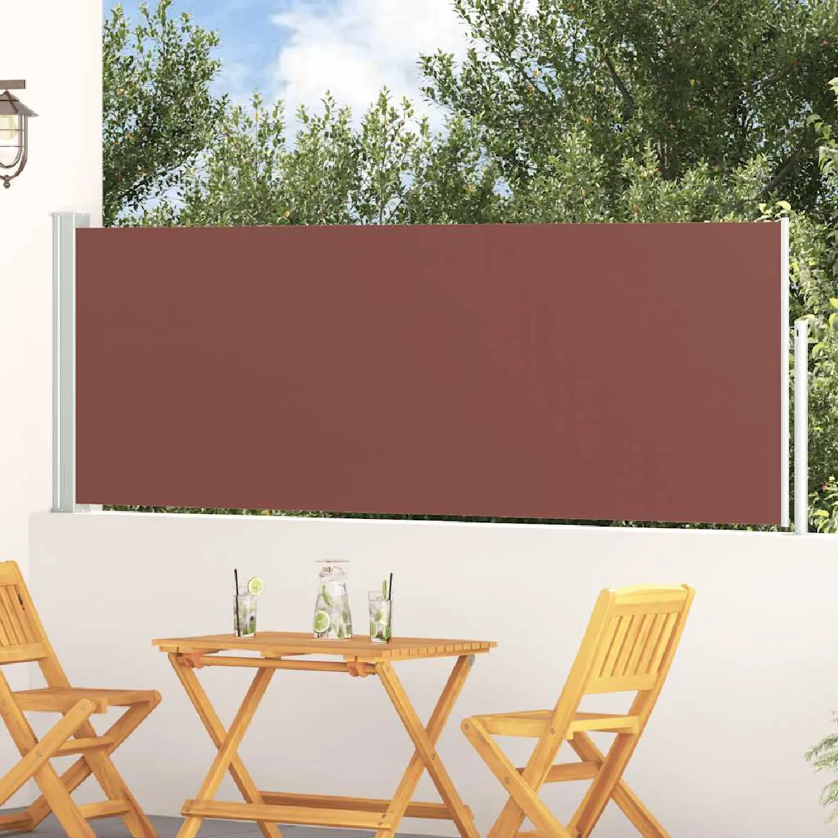 vidaXL Auvent latéral rétractable 100x300 cm Marron
