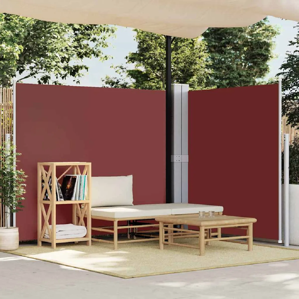 Vidaxl Auvent latéral rétractable 180x600 cm Marron - vue 1