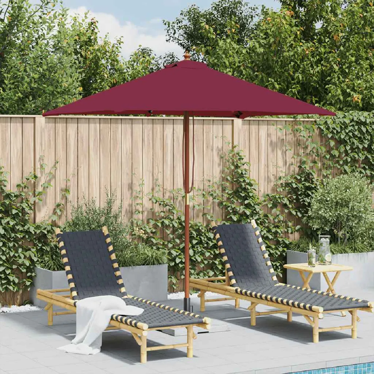 vidaXL Parasol Bois Sable 150x200 cm - vue 2