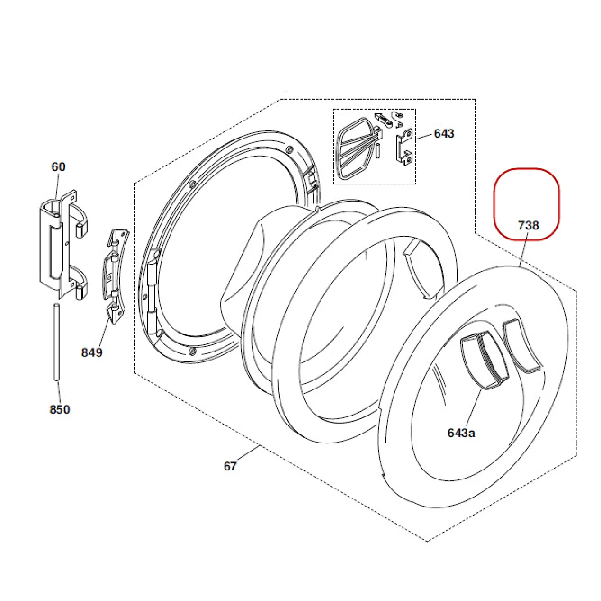 HOOVER Protection Hublot Exterieur pour LAVE LINGE