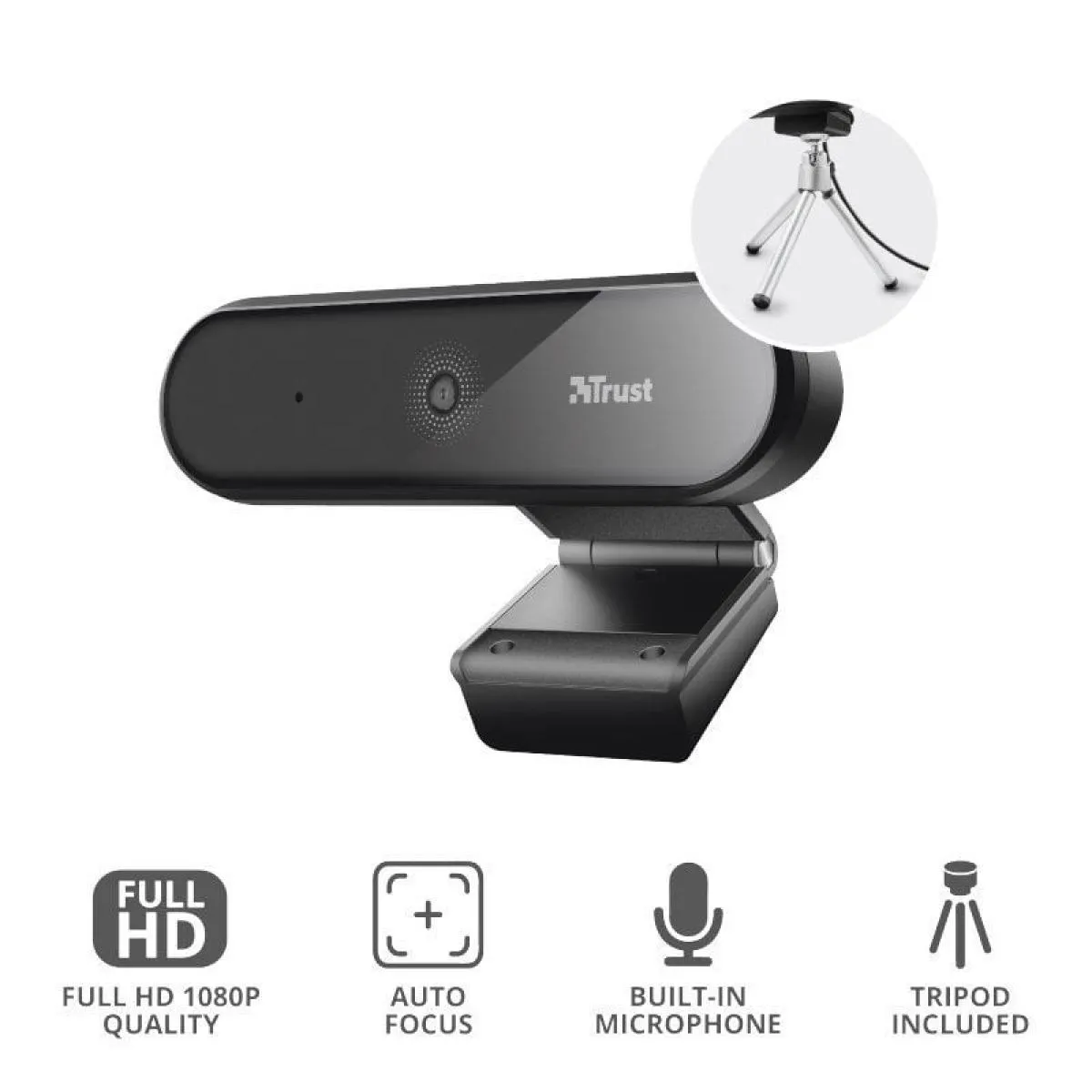 Trust Tyro webcam 1920 x 1080 pixels USB Noir - Image 2