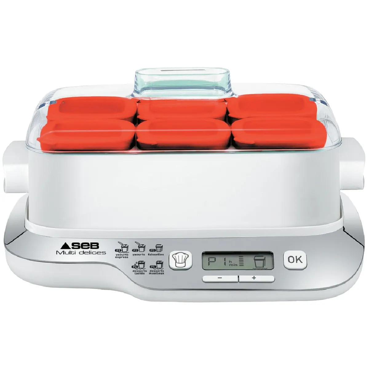 SEB Yaourtière Multi Délices Express Compact - YG660100 - Blanc/Rouge