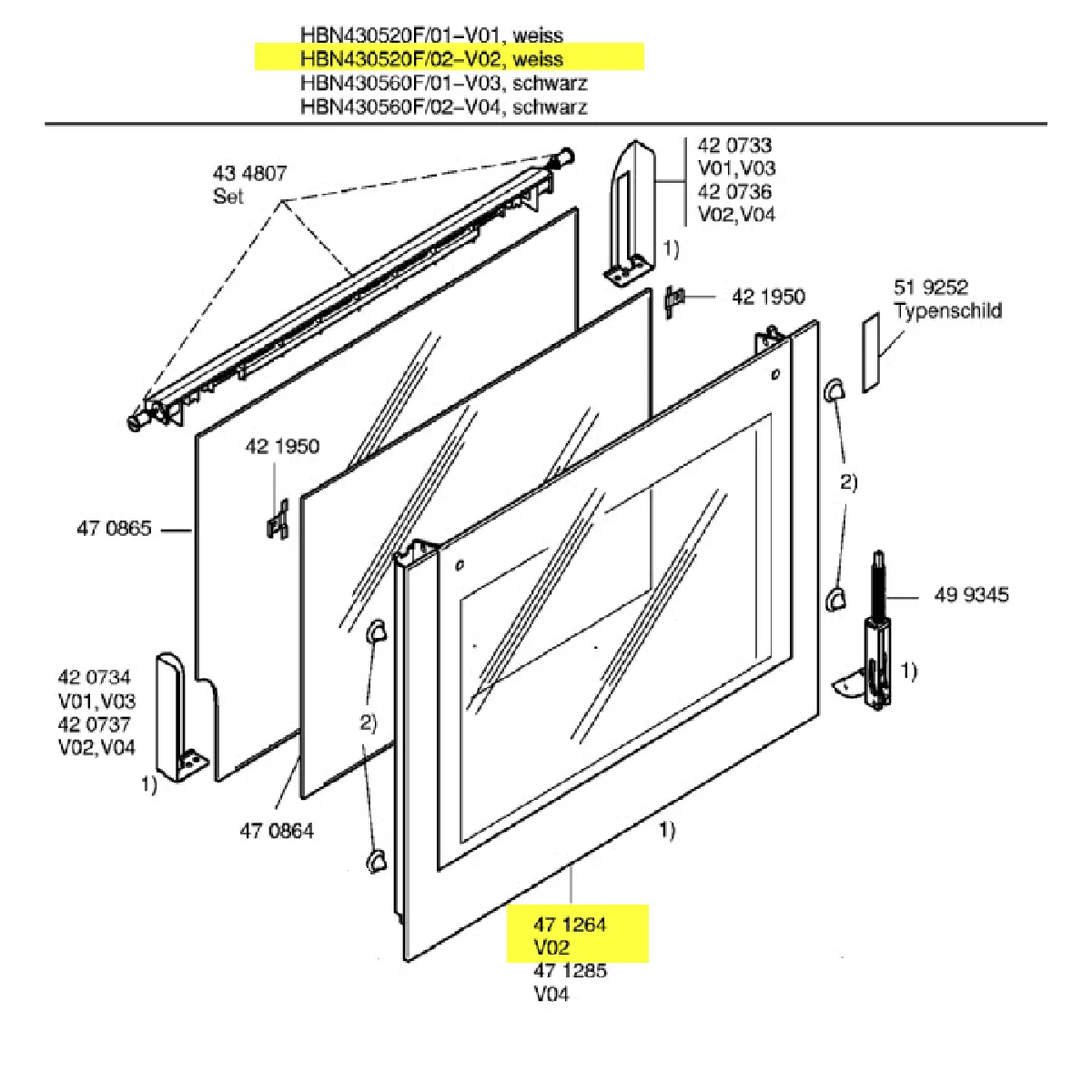 Bosch VIS DE POIGNEE PORTE FOUR