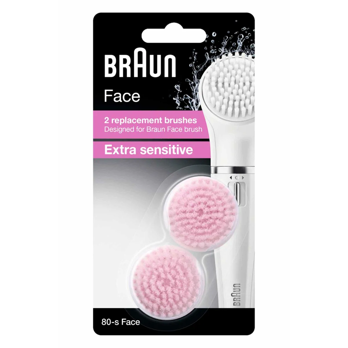 BRAUN  Face SE 80-s Refill 2 pi&egrave;ce(s) T&ecirc;te de brosse pour le visage