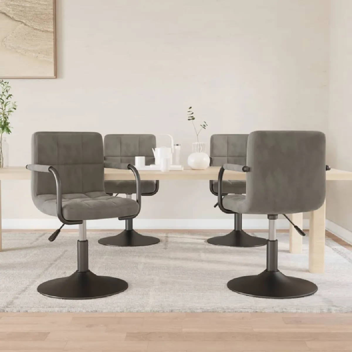 vidaXL Chaises Pivotantes - Gris clair