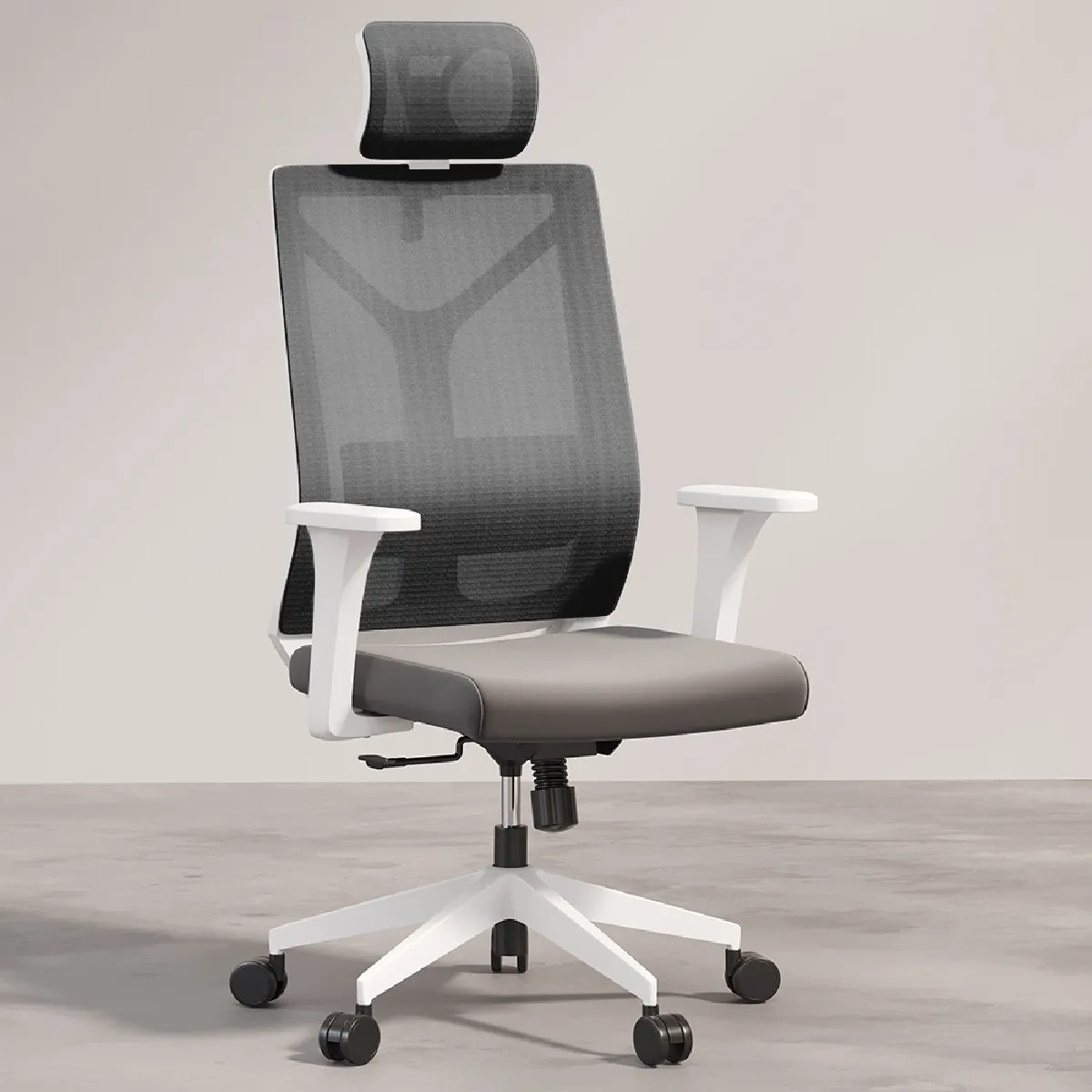 Chaise de bureau ergonomique avec roulettes et accoudoirs - Ergal Gris Chaise de bureau ergonomique avec roulettes et accoudoirs - Ergal Gris