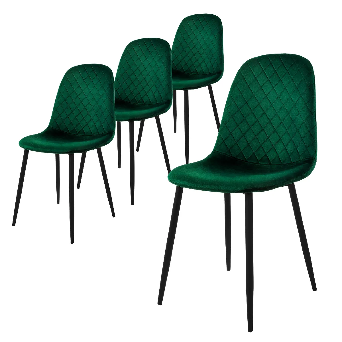 Ml-Design Vert Lot De 4 - Foncé