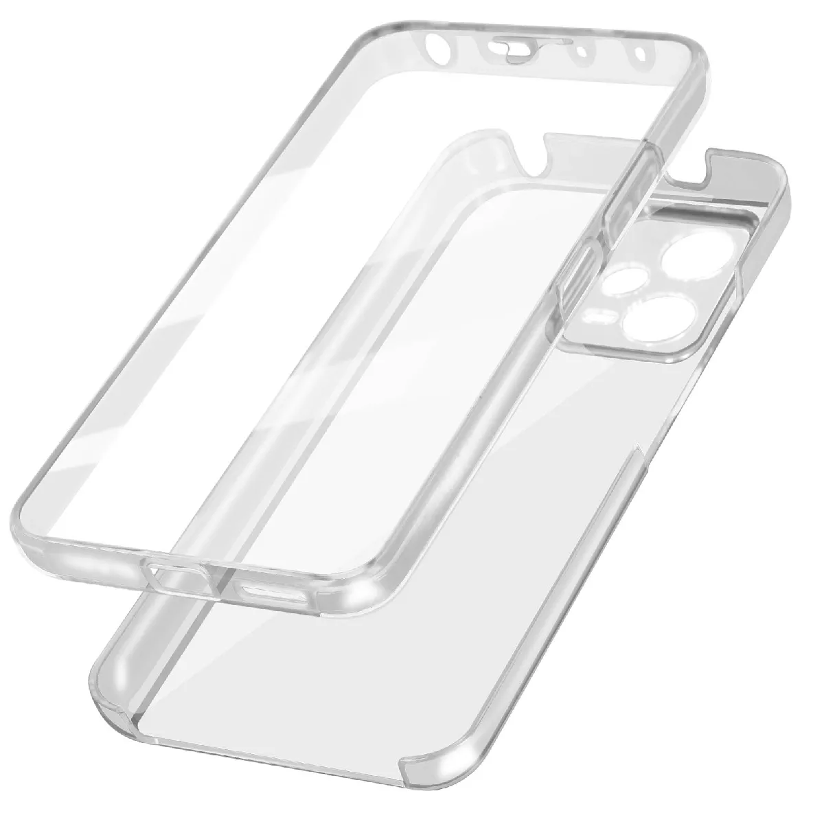 Avizar Coque 360° Pour Xiaomi Redmi Note 12 5G Arrière Rigide Avant Souple Transparent