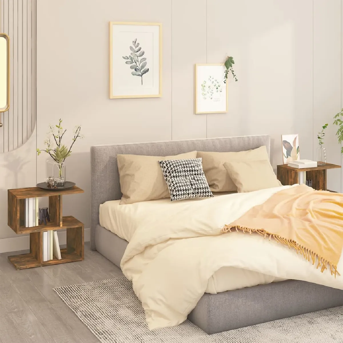 vidaXL Tables de chevet 2pcs - Chêne fumé