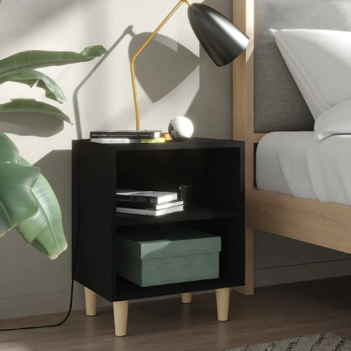 vidaXL Tables de chevet - Noir