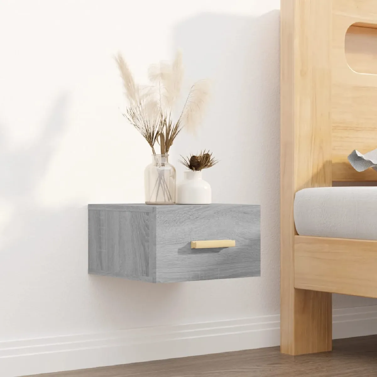 vidaXL Table de Chevet Murale Sonoma
