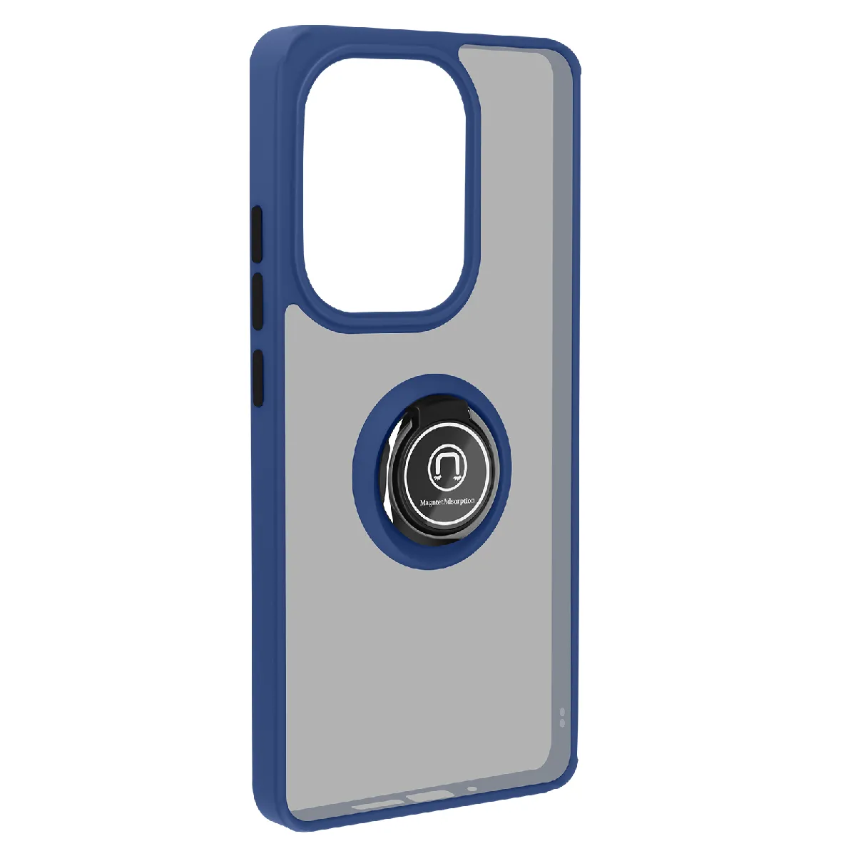 Avizar Bleu Coque Pour Xiaomi Redmi Note 13 Pro 4G Bague Métallique Support Vidéo Nuit