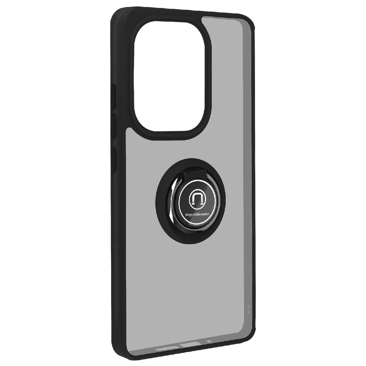 Avizar Noir Coque Pour Xiaomi Redmi Note 13 Pro 4G Bague Métallique Support Vidéo