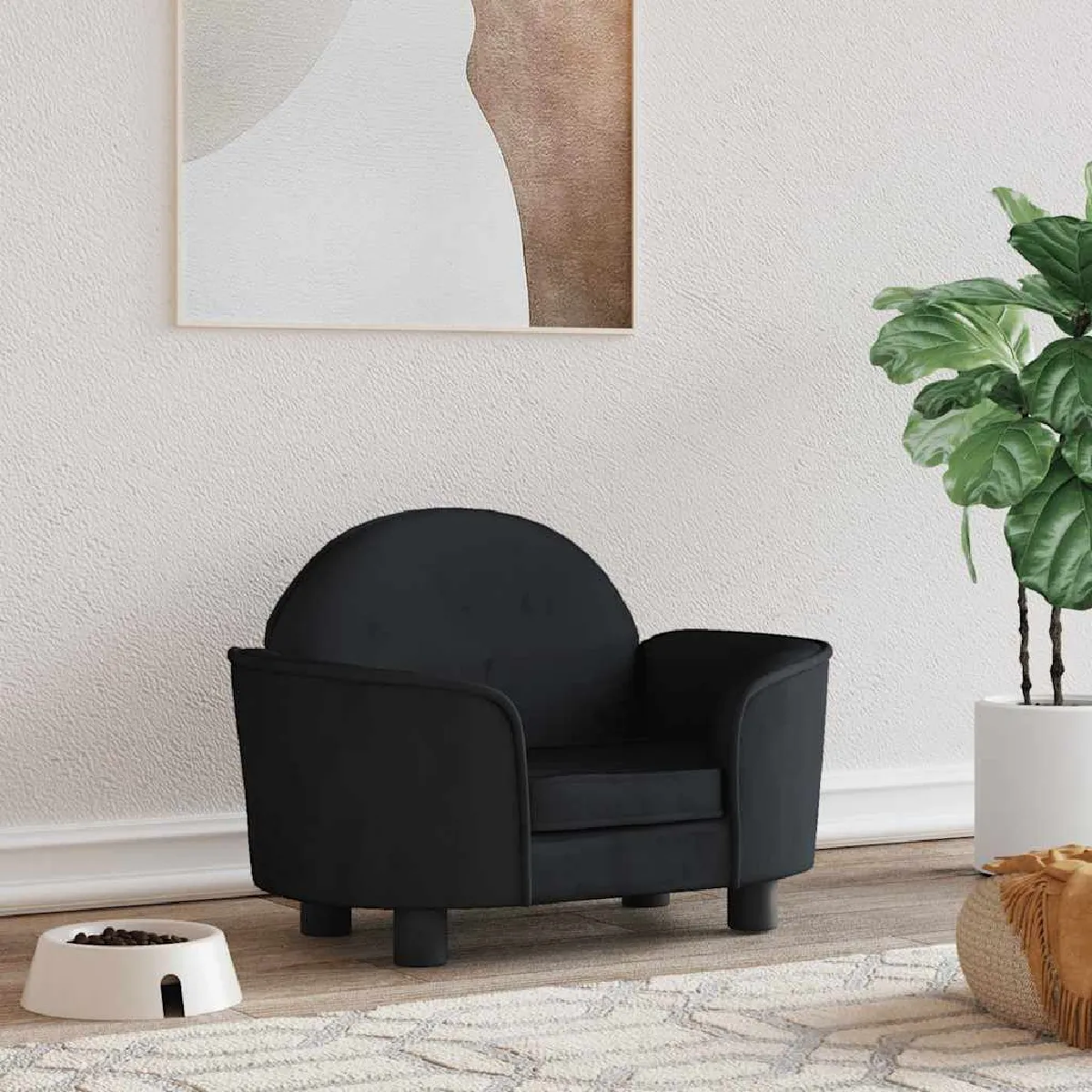 vidaXL Lit pour chien - Noir 66x40x45 cm
