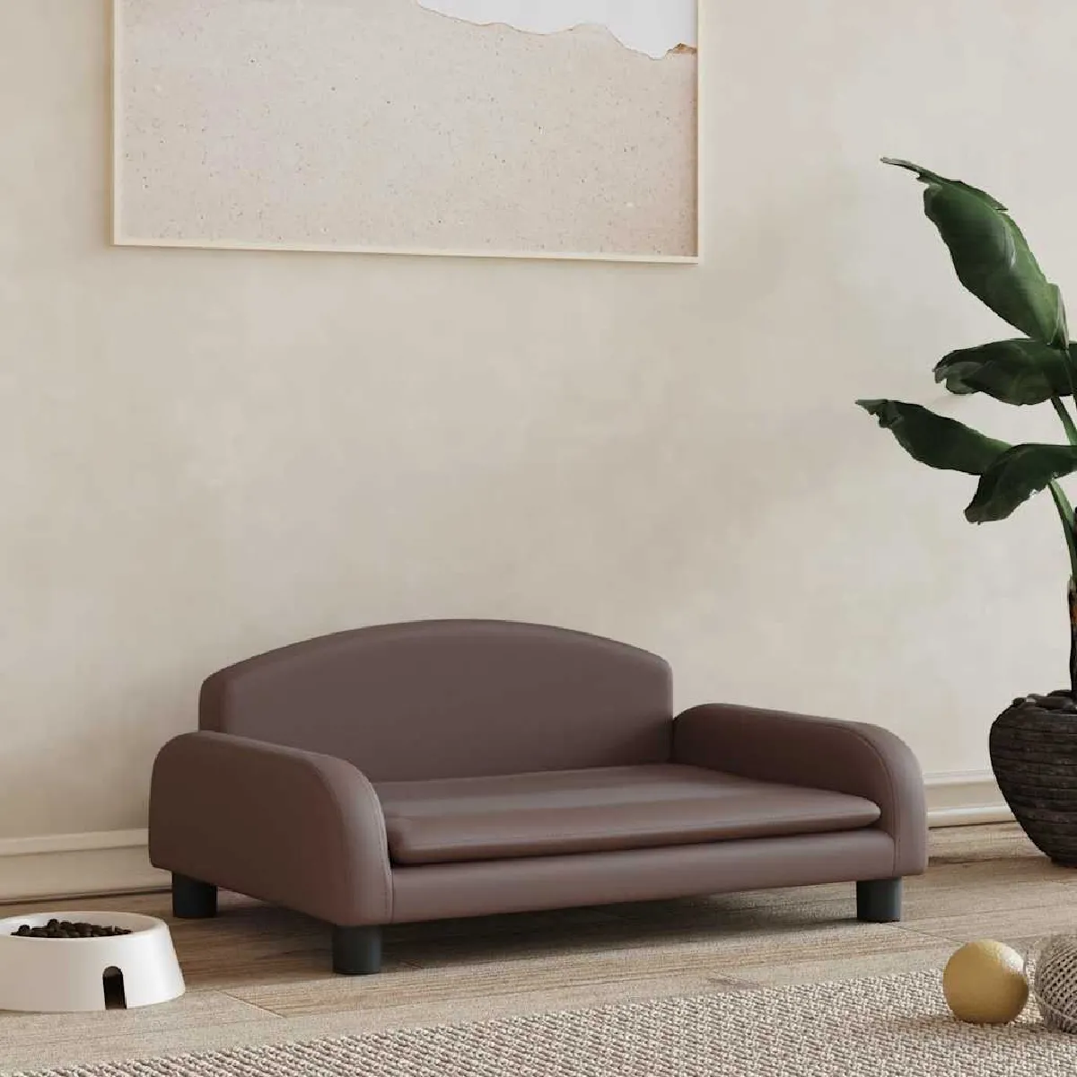 vidaXL Lit pour chien Similicuir 90x53x30 cm - vue 5