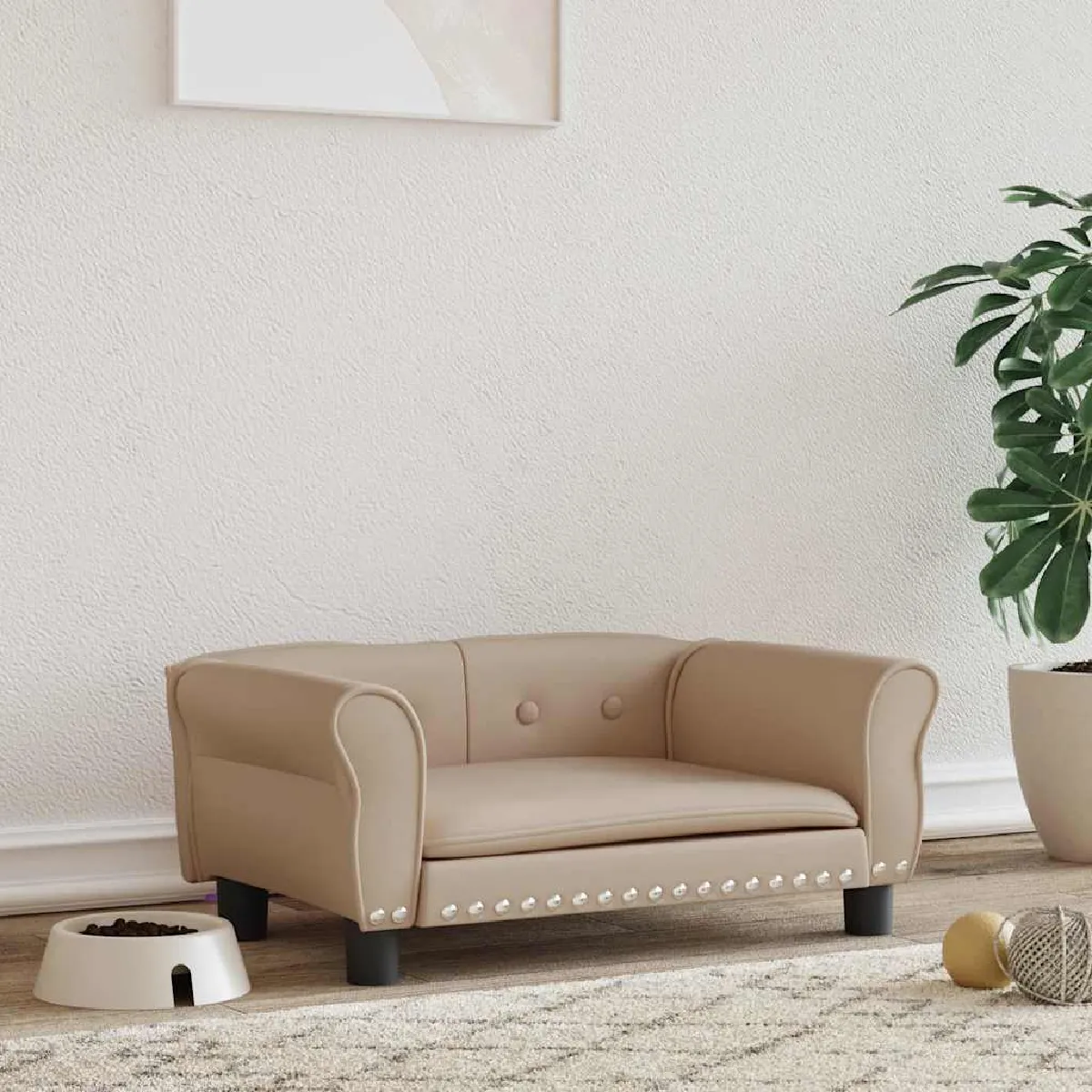 Meilleurs prix pour vidaXL Lit pour Chien 70x45x30 cm Similicuir Cappuccino