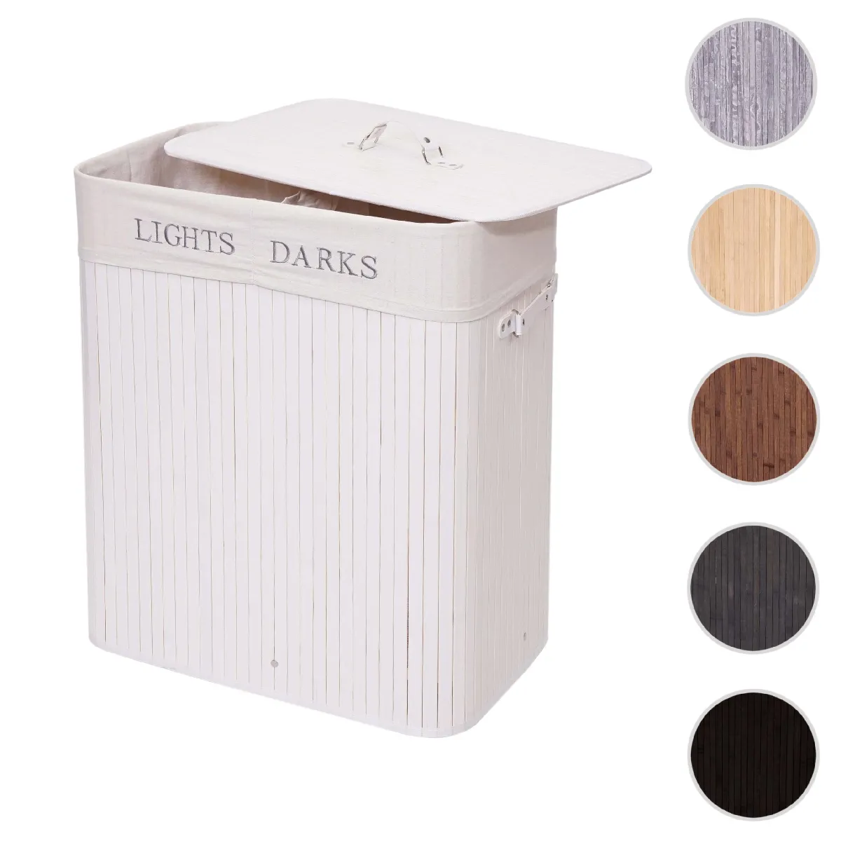 Mendler Blanc Panier À Linge Bambou