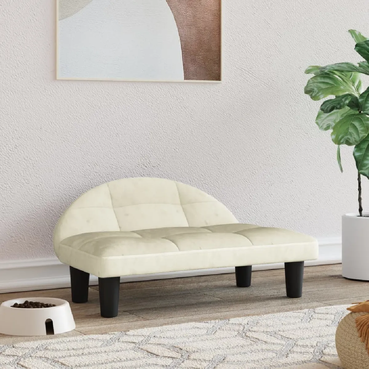 vidaXL Lit pour chien crème 70x52x30 cm