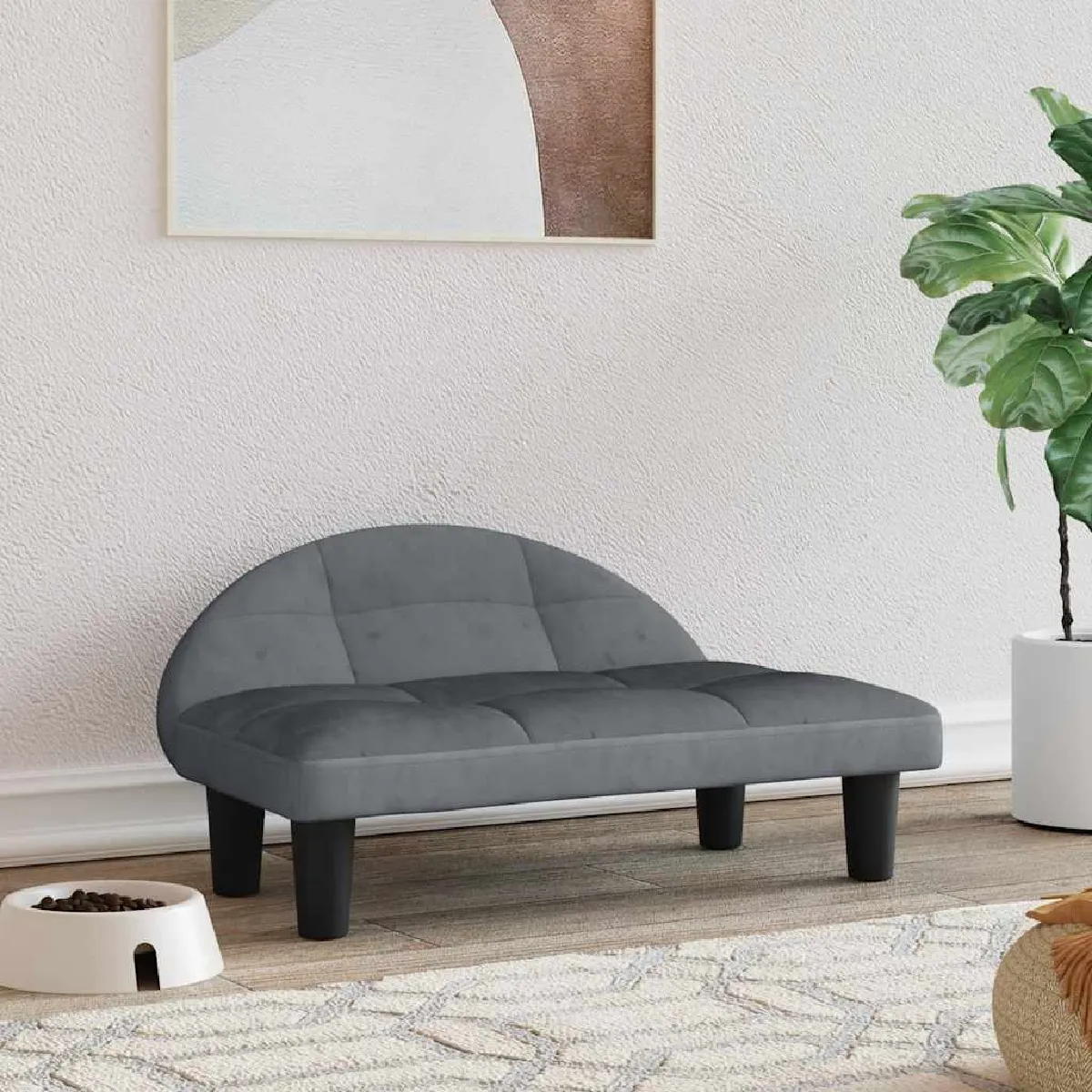 vidaXL Lit pour chien - Gris foncé