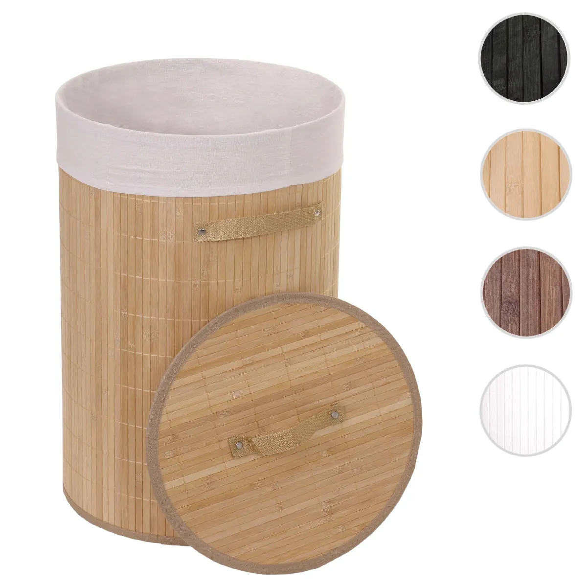 Mendler Marron Corbeille À Linge Bambou