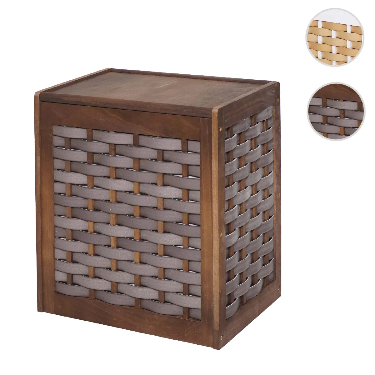 Mendler Marron Panier À Linge Avec Couvercle