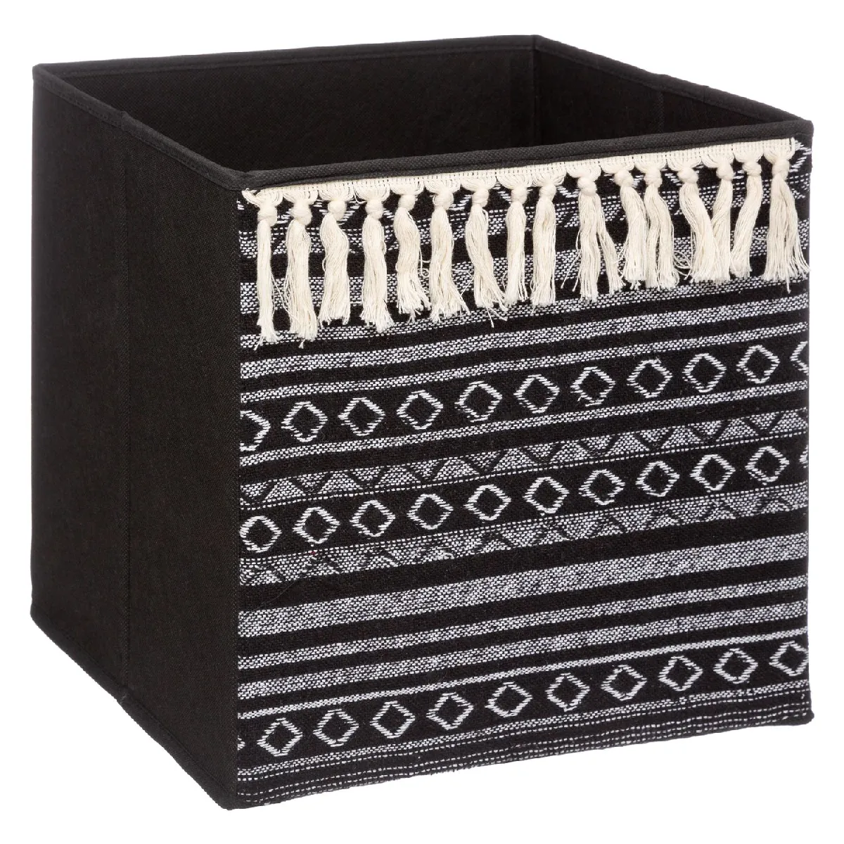 Five Simply Smart Noir Boîte De Rangement Design Ethnique Mix N' Modul - L. 31 X L. 31 Cm