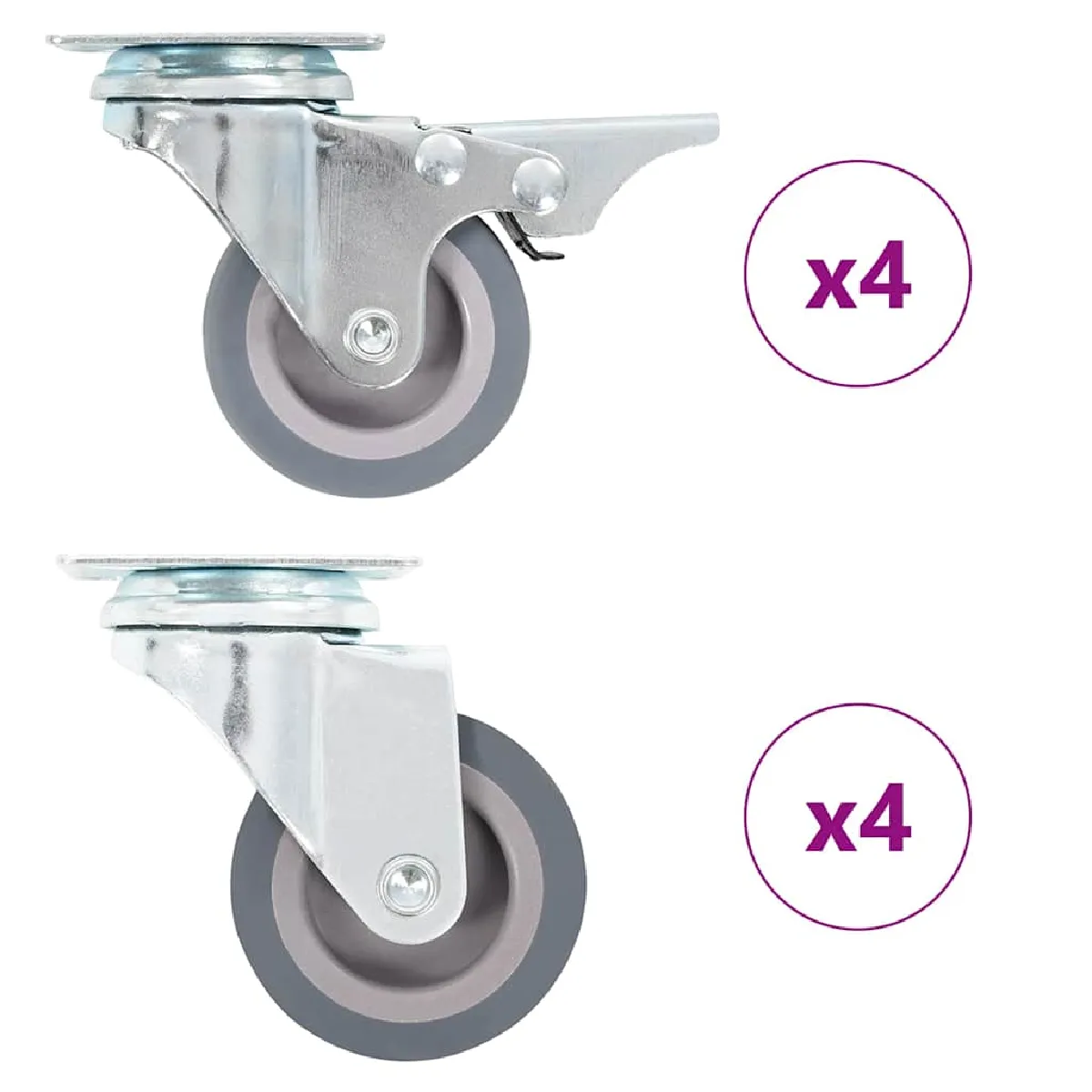 Non Communiqué Vidaxl 8 Pcs Roulettes Pivotantes 50 Mm - Image 3