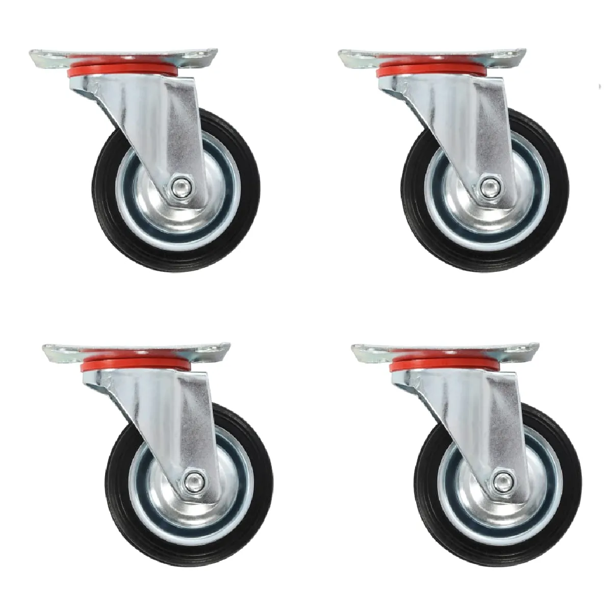 vidaXL Roulettes pivotantes à frein 75 mm - vue 4