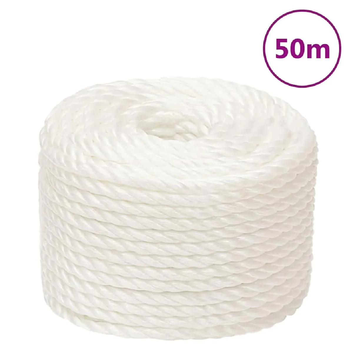 Non Communiqué Blanc 153056 Vidaxl Corde De Travail 12 Mm 50 M Polypropylène - Image 3