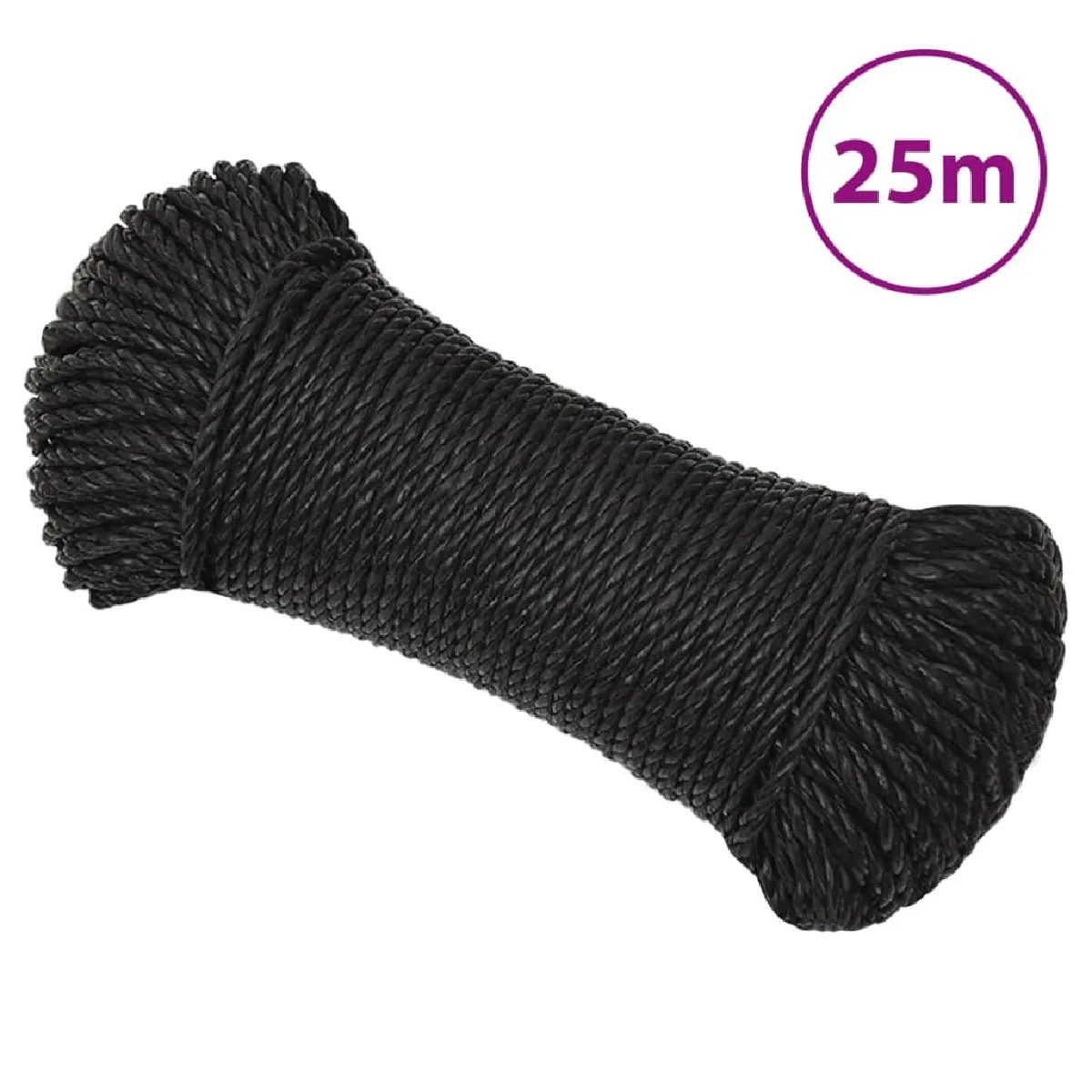 Vidaxl Corde de travail Noir 3 mm 25 m polypropylène