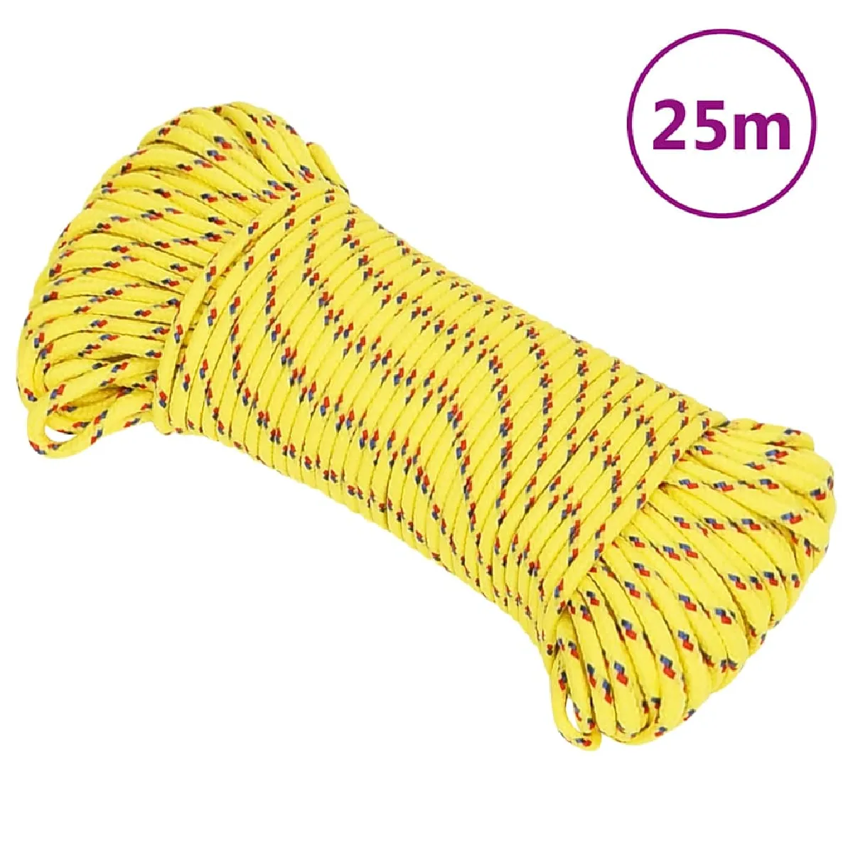 Vidaxl Corde de bateau Jaune 5 mm 25 m Jaune - vue 2