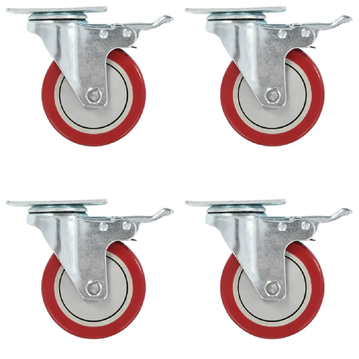 vidaXL Roulettes à Double Frein 100 mm - vue 1