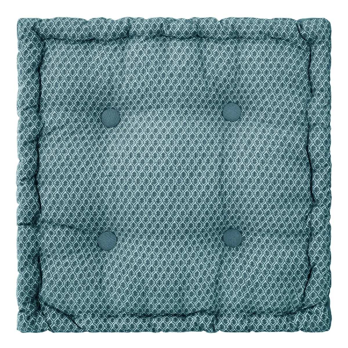 Atmosphera Bleu Coussin De Sol Carré En Coton À Motif Otto - 38 X 38 - Canard