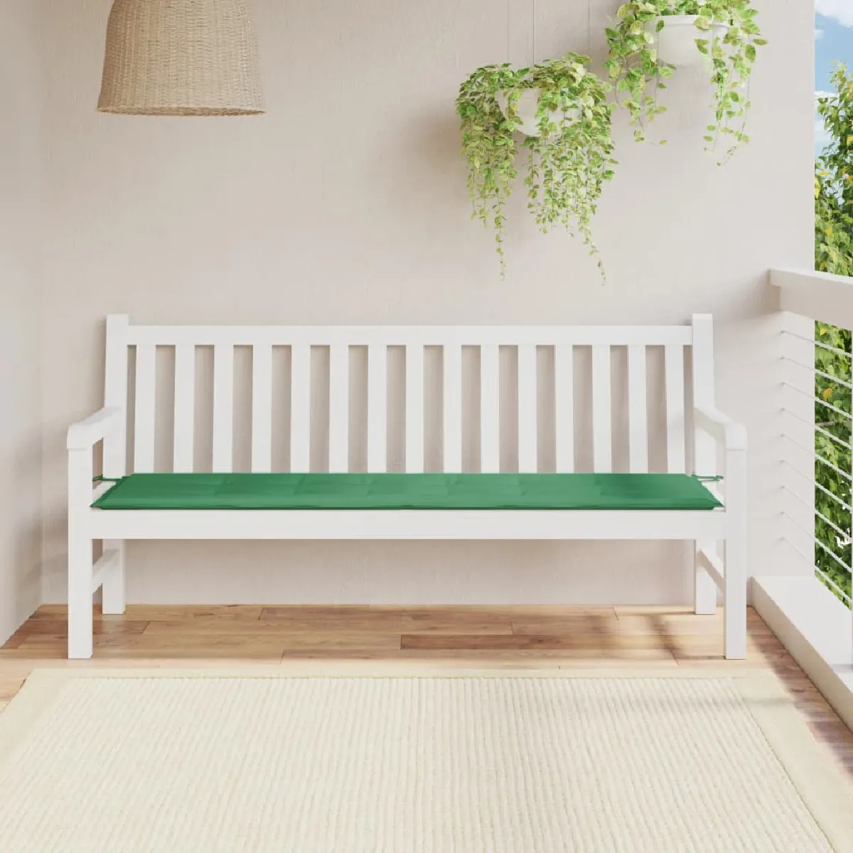 Vidaxl Coussin de banc de jardin vert 180x50x3 cm tissu oxford 43208