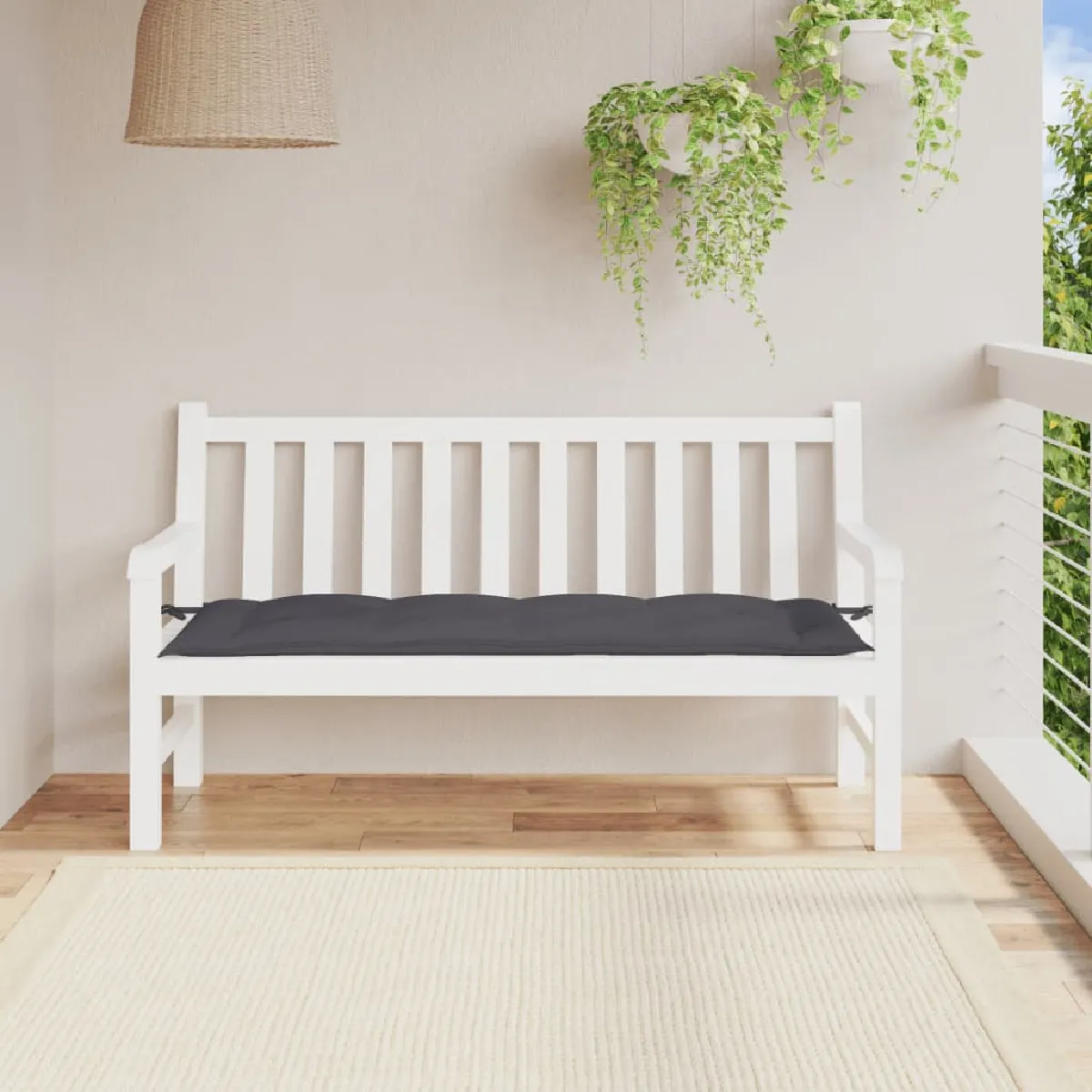 Vidaxl Coussin de banc de jardin anthracite 150x50x7 cm tissu oxford 314956